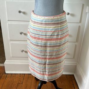 NWOT $425 Bill Blass New York high waisted summer striped resort pencil skirt 6